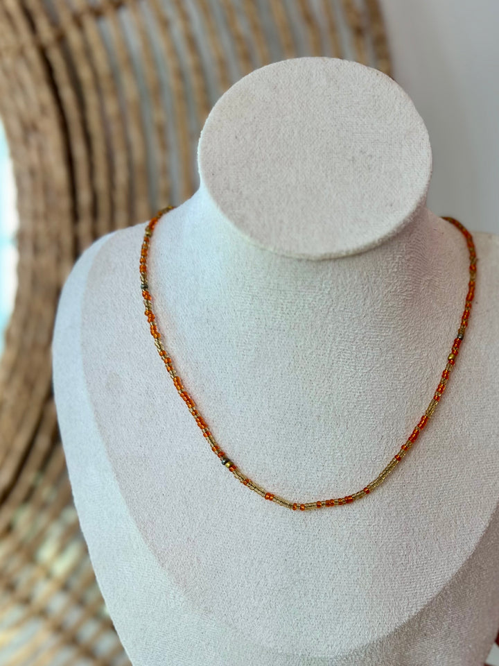 Orange Pearl Chain